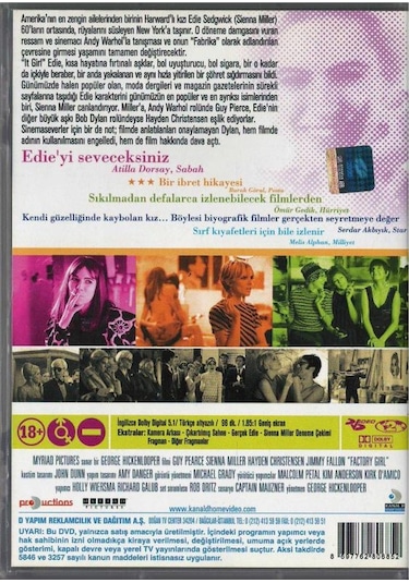 Factory Girl Edie Sıenna Miller Dvd
