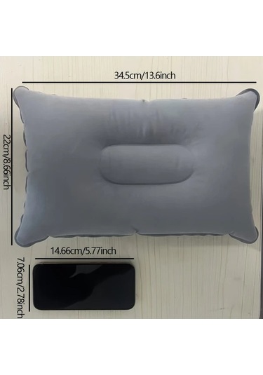 Trendooze Şişme Boyun Destek Yastığı, Konforlu Ofis Seyahat Gri Gri