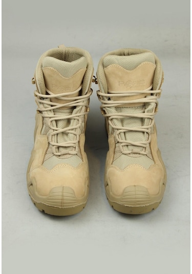 Pars Power Mid Hakiki Nubuk Deri Su İtici Özellikli Askeri& Polis Outdoor Tactical Kısa Bot-10982-kum Kum