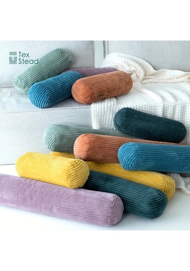 Trendooze Lezzetli Turuncu Sunshine022 1 Adet Texstead Retro Geometrik 6x24 İnç Yastık Polyester Yıkanabilir Turuncu