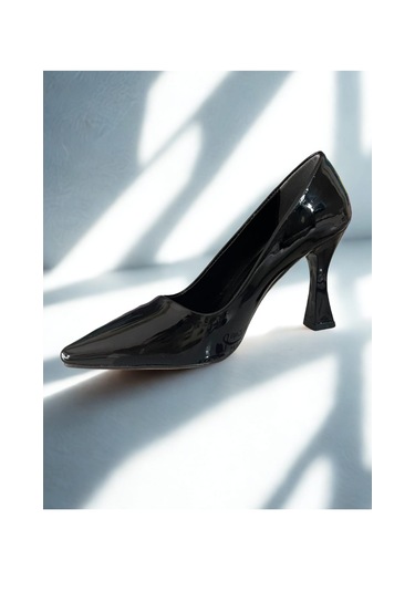 Siyah Rugan Bayan Stiletto Siyah - Rugan