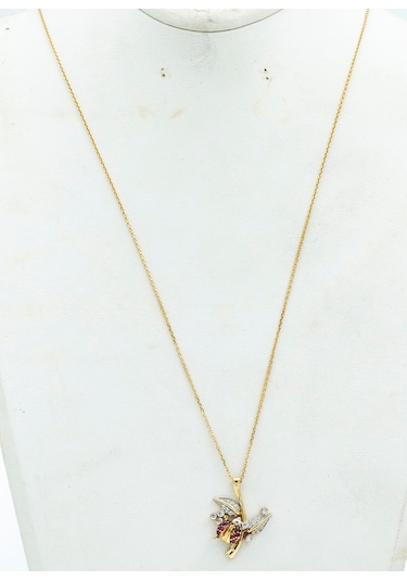 14 Ayar Altın Kolye-Uğur Böceği Model- 3.91Gm-46Cm
