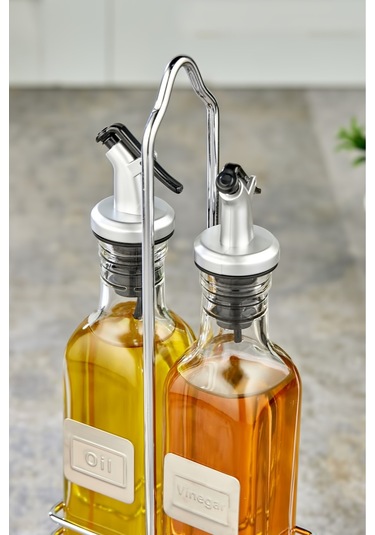 Cooker 2'li 250 Ml Cam Yağdanlık Sosluk Baharatlık Seti Şeffaf