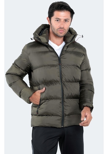 Slazenger  Hank Erkek Kapüşonlu Şişme Haki Mont & Kaban