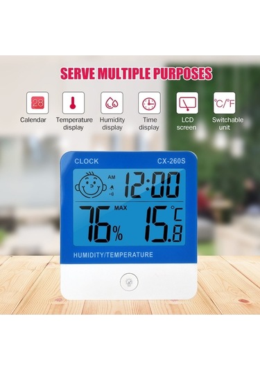 Ulzyvf Mini Termometre Higrometre: Geniş Lcd Ekranlı, Sıcaklık, Nem Ve Zaman Göstergeli Pratik Cihaz