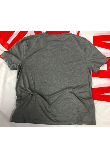 Triumph Tom Motor Resmi Baskılı Bisiklet Yaka Gri Tshirt