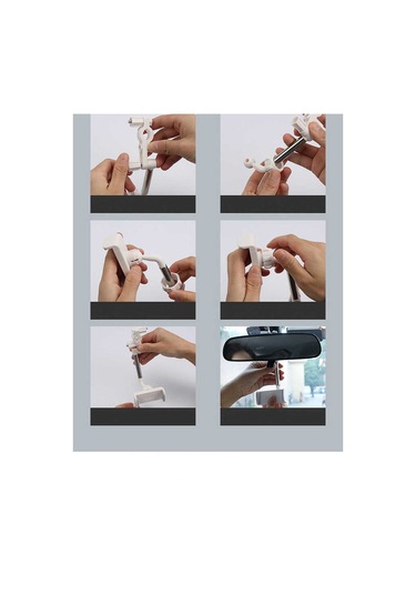 Kilifone - Araç Telefon Tutucu Lg-01 Dikiz Aynası Telefon Tutucu - Beyaz - T16781 Beyaz