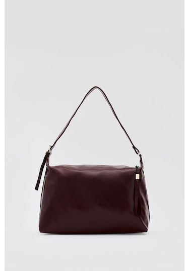 Gabrielle Salaş Omuz Çantası Bordo Bordo