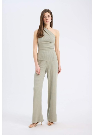 DeFacto Slim Fit Dar Kesim Fitilli Kaşkorse Basic Düz Pantolon E5783AX25SPKH400