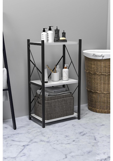 Venice Banyo Düzenleyici Banyo Dolabı Çok Amaçlı Dolap 3 Katlı Metal Mutfak Düzenleyici Beyaz