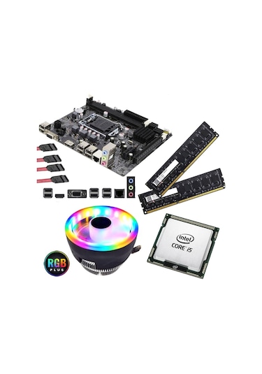J-Tech İ5-2400 İşemci + Turbox H61 1155 Pin Anakart  + 16 GB Ram + Rgb CPU Fan Bundle Set