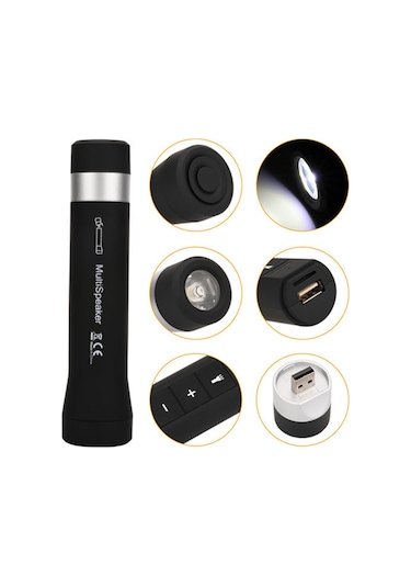 Geeroyoo Bisiklet Müdahale Barı Bluetooth Hoparlörü - Led Fenerli, Su Geçirmez, 24 Saat Pil, Usb Powerbank, Elsiz Arama, Dış Mekan İçin