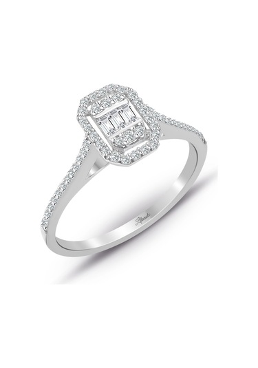 Modern Tasarım 0.25 Ct Baget Kare Tektaş Yüzük