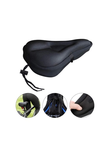 Suntek Bisiklet Koltuğu Kapağı Bisiklet Silikon Yumuşak Jel Siyah