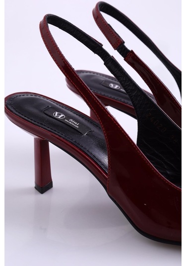 5in1Canpolat Vişne Sivri Burun Topuklu Slingback 24020-vişne Bordo