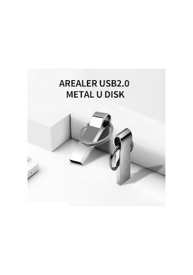 Springsun Gümüş Metal Usb 2.0 Bellek 64gb - Sarsıntı Dayanıklı, Taşınabilir Anahtar Zinciri İle Usb Flash Drive