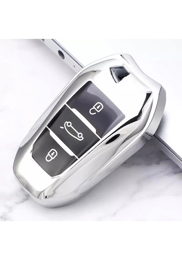 Peugeot Uyumlu 308 Süperlüx Parlak Anahtar Kılıfı
