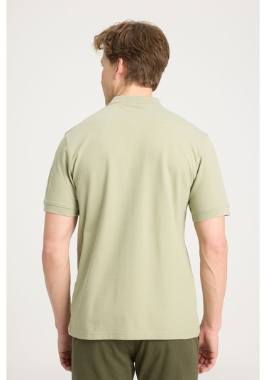 Regular Fit Normal Kesim Polo Yaka %100 Pamuk Ada Çayı Tişört W7D5K4XX2T37Y Yeşil