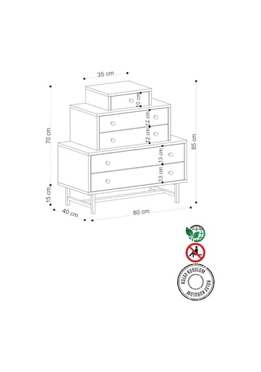 Decormet Tata Şifonyer Safir Meşe Diğer