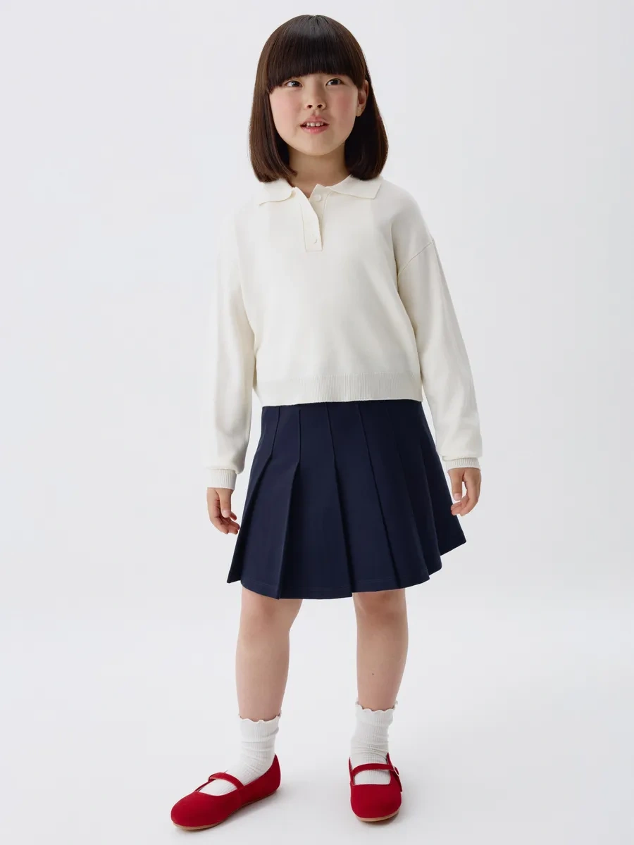 Sela Kısa Pileli Okul Eteği Triko 432694453 Mavi