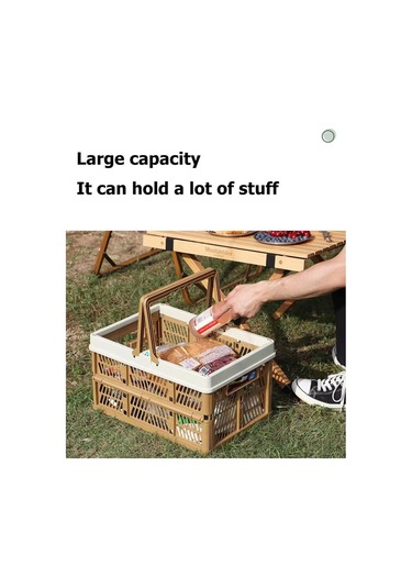 Yeşil Açık Katlanır Taşınabilir Piknik Sepeti Taşınabilir Kamp Depolama Plastik Çerçeve Büyük Süpermarket Alışveriş Sepeti M Yeşil