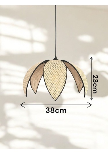 Modern Hazeran Görünümlü Yapraklı Çiçek Şeklinde Bohem Rustik Avize - Krem Krem