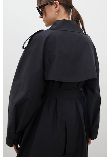 Manuka Kopenhag Oversıze Trençkot Siyah