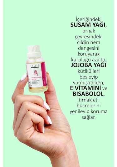 Thalia Susam Yağı & Jojoba İçerikli Onarıcı Tırnak ve Tırnak Eti Bakım Yağı 30 ML