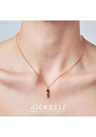 Chocli 18 Ayar Altın Kaplama Denizatı Kolye