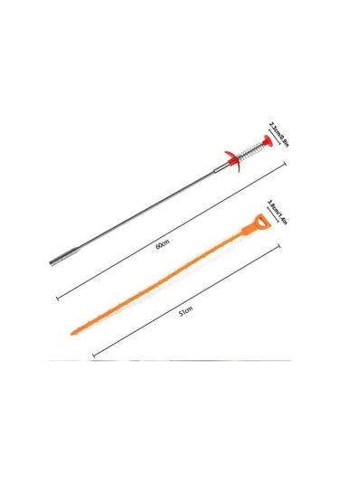 Bosphorusboutique02 Suntuk Drenaj Tıkanıklık Sökücü 10x Esnek Çok Yönlü Turuncu Ev Tipi Turuncu