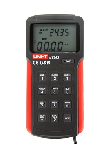 Uni-T UT 362 USB 2M/S-30M/S Rüzgar Hızı Ölçer Dijital Anemometre