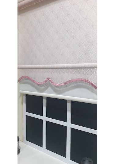 Çift Mekanizmalı Pembe Tül Perde Ve Ekru Stor Perde Stb2015-v15