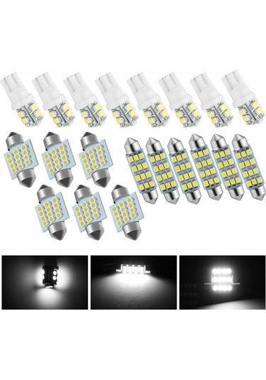 Suofeng 20'li Araç Led Işık Seti: Tavan Işığı, T10 Gösterge Işığı, Okuma Işığı, Plaka Işığı - Enerji Verimli, Kolay Kurulum Diğer