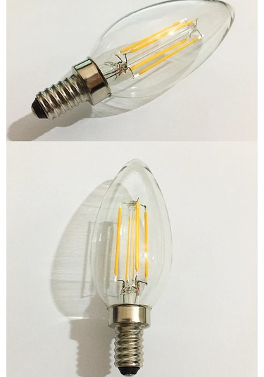 Şeffaf Cam C35 Rustik Led Filament Ampul 4w E14 Gün Işığı Vintage