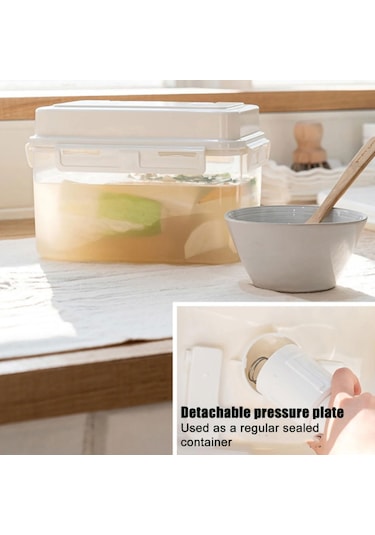 5l Turşu Kimchi Kapları Basın Plakası Sızdırmaz Hava Geçirmez Pp Saklama Kabı Saplı