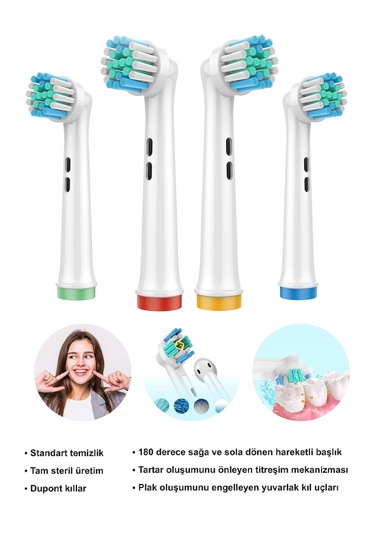 Echo Home Regular Cleaning Oral-B Uyumlu Yedek Başlık 4'lü