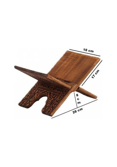 Ahşap Rahle Selçuklu Yakma Desenli - Mini - 35cm
