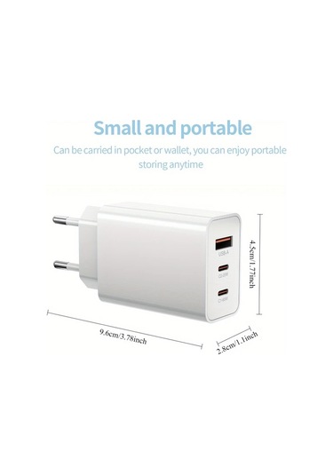 Xuweiwei 65w Gan Şarj Cihazı 2si 1 Arada 15m Kablo Hızlı Duvar Şarj Aleti Macbook İphone Samsung Dell İpad Uyumlu Altın