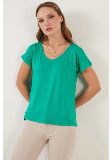 Lela V Yaka Rahat Kesim Yırtmaçlı Bayan Bluz 5862000 Benetton