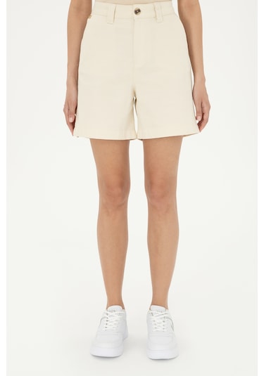 U.s. Polo Assn. Kadın Ekru Şort / Bermuda 50281740-vr019 Ekru