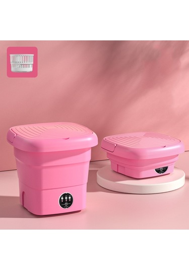 Sones 4.5l Mini Taşınabilir Katlanabilir Ev Tipi Çamaşır Makinesi İç Çamaşırı Yıkayıcı, Renk: Meyve Pembesi Ab Fişi