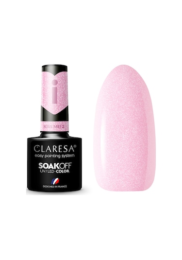 Claresa Kalıcı Oje Kiss Me 2 Simli Açık Pembe 5g
