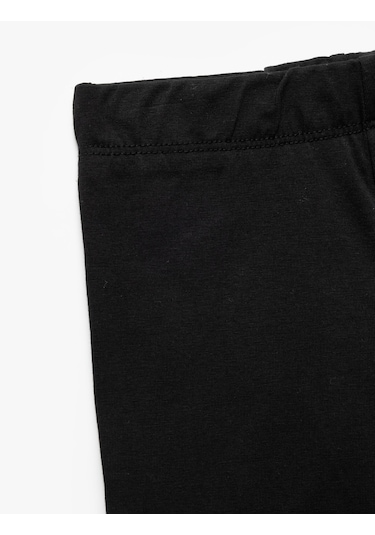 Koton Pamuklu Beli Lastikli Basic Kısa Tayt Siyah 5skg40056ak Siyah