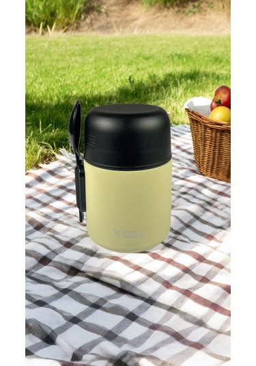 500 Ml Kilitli Kapaklı Kaşıklı Yemek Termosu 8 Saat Sıcak