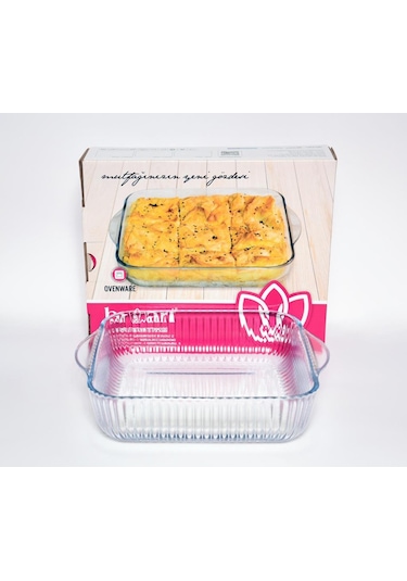 Broart Köşeli Cam Fırın Kabı