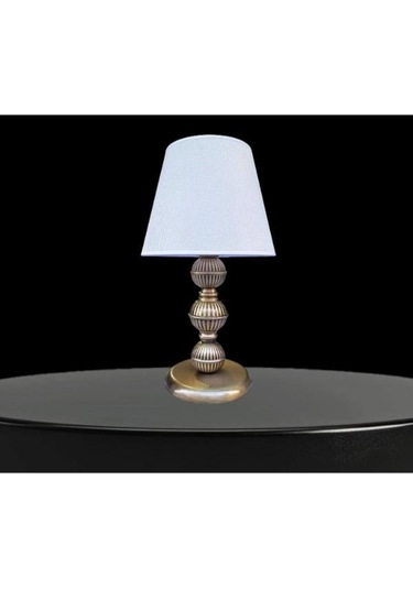 Sava Abajur Eskitme Kaplamalı Metal Krem Şapka Kahverengi