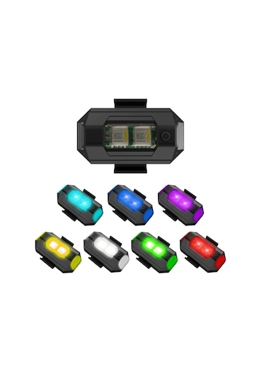 USB Şarjlı LED Bisiklet Arka Stop Uyarı İkaz Işığı 2 Adet Çok Renkli