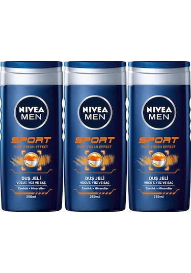 Nivea Sport Erkek Banyo ve Duş Jeli 3 x 250 ML