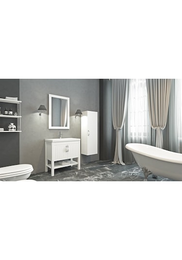 Helen 80 Cm Banyo Dolabı-Beyaz (Boy Dolap Hariç )