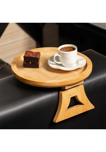 Porsima Pbt-414 Bambu Koltuk Matı Ahşap Kanepe Koltuk Kenarı Sehpa Yan Sehpa Koltuk Katlanabilir Koltuk Kenarı Tepsisi Bambu